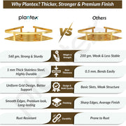 Plantex Bathroom Corner Rack for Wall/304 Grade Stainless Steel Shelf for Bathroom Corner/Bathroom Accessories Holder (9x9 inches, PVD Gold)