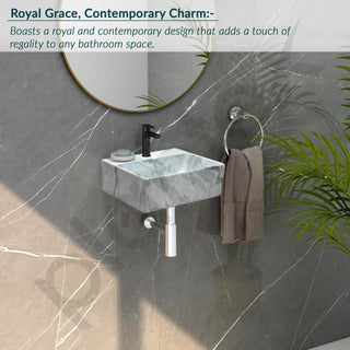 Plantex Wall Mount Wash Basin for Bathroom/Designer Ceramic Basin/Rectangle Countertop Wash Basin/Home/Office (13 x 11.5 x 4.5 Inch)