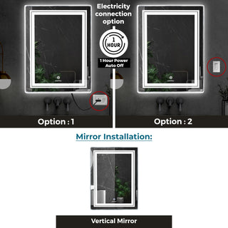 Plantex LED Mirror for Bathroom with 3 Tone/Designer Mirror for Living Room/Bedroom/Dressing Room - Rectangle Shape (18 X 24 Inch)