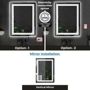 Plantex LED Mirror for Bathroom with 3 Tone/Designer Mirror for Living Room/Bedroom/Dressing Room - Rectangle Shape (18 X 24 Inch)