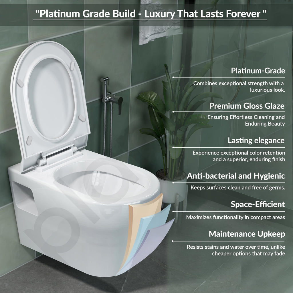 Plantex Ceramic Commode for Toilet/Rim Washdown Western Commode/P Trap ...