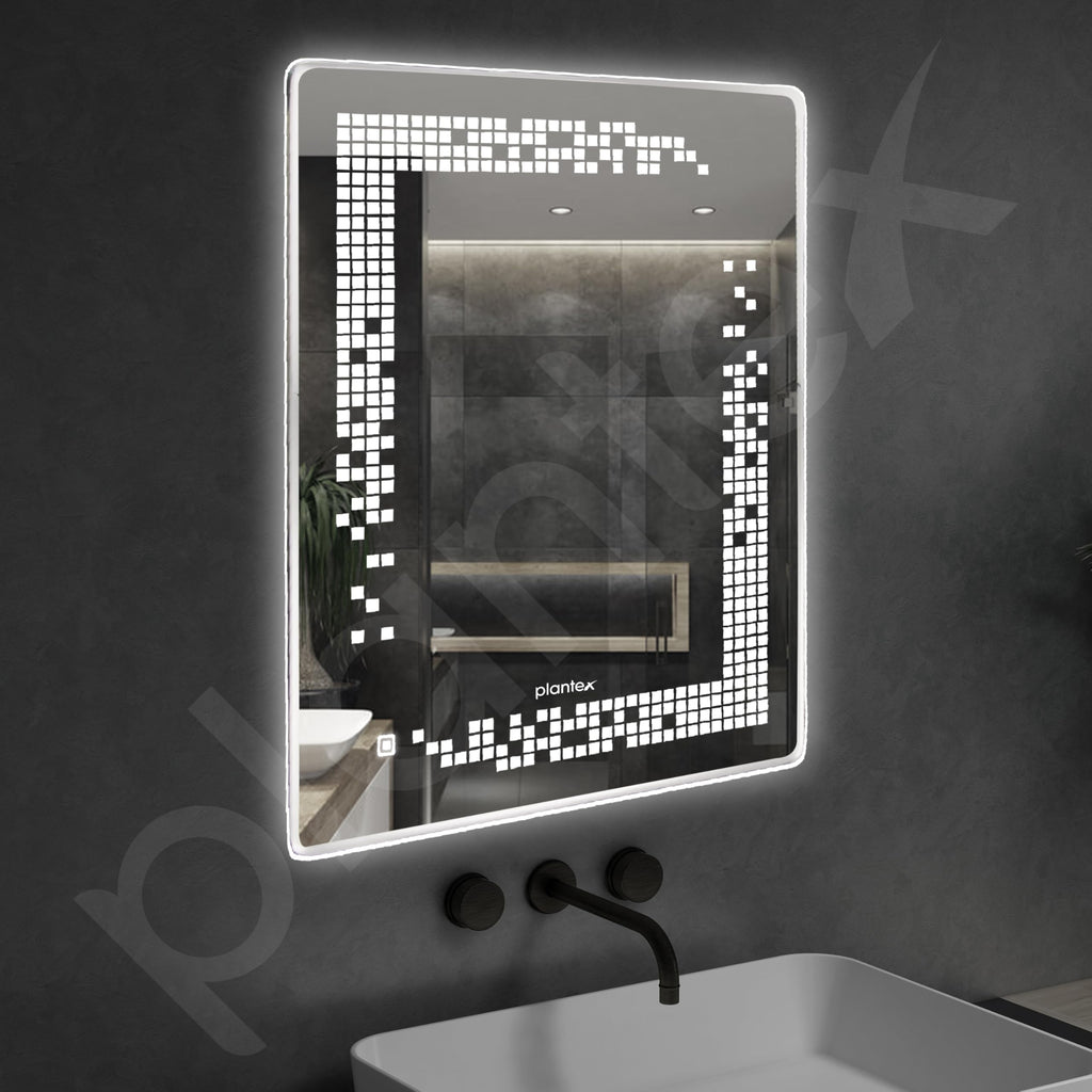 Plantex LED Mirror for Wash Basin with 3 Tone/Designer Mirror for Livi ...