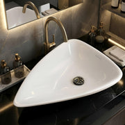 Plantex Ceramic Wash Basin/Triangle Basin/Tabletop Wash Basin for Bathroom/Home/Office/Hotel - (White - 25.5 x 18.5 x 5 Inch)