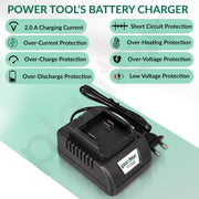 Plantex Battery Charger/Charging Currant 2 Ampier/Power Charger - 21V (FA-1201600ST, Black)