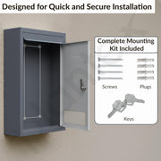 Plantex All in one Multipurpose with Big Size Letter Box for Home/Post Box/Suggestion Box/Complaint Box/Donation Box with Lock Table Top or Wall Mount - (Grey)
