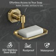 Plantex 304 Grade Stainless Steel Soap Holder for Bathroom/Soap Dish/Soap Stand for Kitchen Sink/Soap Case/Bathroom Accessories- Nipron (Brass Antique)