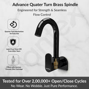 Plantex Pure Brass Kitchen Sink Tap with 360° Swivel Spout/Kitchen Tap with Water Saving Aerator - 7 Year-Warranty (ORN-210, Black)