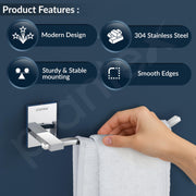 Plantex 304 Grade Stainless Steel Hand Napkin Hanger/Towel Ring/Napkin Holder/Towel Hanger/Holder Bathroom Accessories - Senso (Chrome)