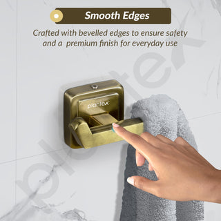Plantex 304 Grade Stainless Steel Robe Hook/Napkin Hanger/Hook for Hanging Towel in Bathroom/Living Room - Decan (Brass Antique)