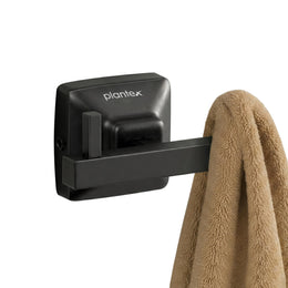 Plantex 304 Grade Stainless Steel Robe Hook/Cloth-Towel Hanger/Door Hanger/Hook/Bathroom Accessories - Squaro (Black)