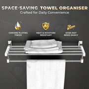 Plantex Towel Rack for Bathroom/Pure Brass Towel Holder/24 Inch Towel Stand/Towel Bar/Bathroom Accessories - Pack of 1 (APS-DL-13, Chrome)