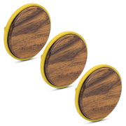 Plantex Knobs for Drawer/Round Drawer Knobs/Knobs for Cabinets/Pull-Push Knobs for Kitchen/Bedroom Drawer - Pack of 3 (Big, Gold & Wood)