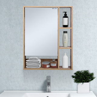 Plantex Bathroom Mirror Cabinet - HDHMR Wood Retro Bathroom Organizer Cabinet (18 x 24 Inches) Bathroom Accessories (APS-6001-Castel Oak)
