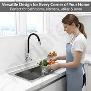 Plantex Flexible Tap for Kitchen Sink/360Â° Rotating Sink Tap for Basin/Flexible Tape with Wall Flange & Teflon Tape â€“ Wall Mount (Chrome)