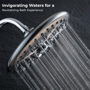 Plantex ABS Shower Head For Bathroom/Overhead Shower Without Arm/8 Different Modes Shower Head/Rain Shower Head For Bathroom - (Chrome)