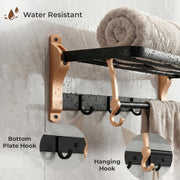 Plantex Towel Rack for Bathroom/Aluminium Towel Holder/24inch Towel Hanger/Bathroom Accessories - Pack of 1 (Black & Gold)