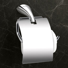 Plantex Smero Pure Brass Toilet Paper Holder/Tissue Paper Stand for Washroom/Bathroom - Craft (Chrome)