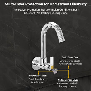 Plantex Pure Brass Kitchen Taps for Home Sink/Kitchen Sink Tap with 360° Swivel Spout and Water Saving Aerator-7Year Warranty-(BAL-510)