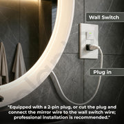 Plantex Resin Frame LED Bathroom Mirror/Designer Mirror for Living Room/Bathroom Mirror with LED Light/Dressing Room  - Oval Shape (White, 32 x 24 Inch)