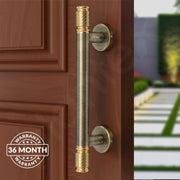 Plantex Main Door Handle/Pull & Push Handles for All Doors of House, Office, Hotels/300mm Wooden & Glass Door Handle - Pack of 1 (Brass Antique & Gold)