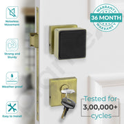Plantex Heavy Duty Door Lock/Main Door Mortise Lock Handle/Handle Set for Home/Office/Door Accessories - (PT-011, Brass Antique & Black)