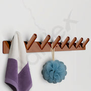 Plantex Wall Hooks for Hanging Cloth/Stainless Steel Towel Hangers/Bathroom Robe Hooks/Door Hangers/Square Wall Hook/Hook Rail for Hanging Keys - 8 Hooks (Pack of 1, PVD Rose Gold)