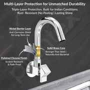 Plantex Kitchen Sink Tap with Water Saving Nozzle/Wall Mount Sink Tap for Kitchen Basin with 360Ãƒâ€šÃ‚Â° Swivel Spout-7 Year Warranty by Plantex (PRI-310-Chrome)