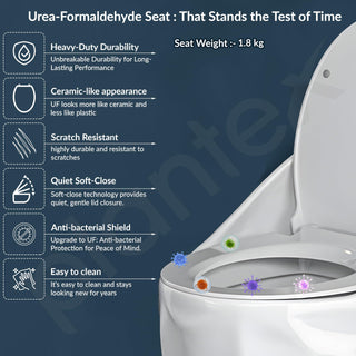 Plantex Imported Ceramic Commode Toilet/Rim Siphonic Commode for Btahroom/One Piece Western Toilet with Soft Close Toilet Seat Cover - S Trap Outlet (Oval- Glossy White)