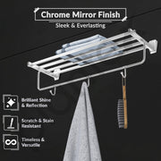 Plantex Towel Rack for Bathroom/304 Grade Stainless Steel Towel Stand/24 Inch Towel Hanger/Towel Holder/Bathroom Accessories - Pack of 1 (PM-2401, Chrome)