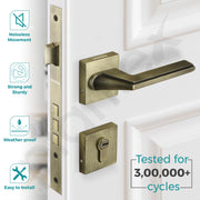 Plantex Triple Security Door Lock for Home/Main Door Lock Set with 3 Years of Warranty/Mortise Lock for Door with Brass Lock Body & Cylinder(7122 - Brass Antique Finish)