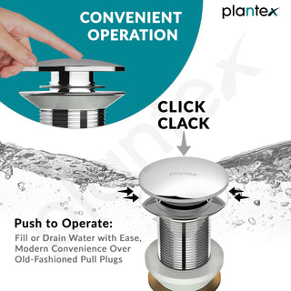 Plantex Pure Brass Waste Coupling for Kitchen Sink/5 inch Drain Out let System Full Thread Pop up Coupling for Wash Basin - Pack of 1 (Chrome)