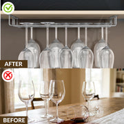 Plantex Wine Glass Rack/Holder Upside Down Glass Hanging Organizer/Glass Hanging Stand for Pubs/Kitchen/Bars (Double Line / 16 x 9 Inches)