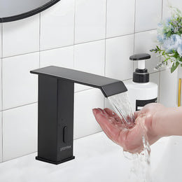 Plantex Solid Brass Sensor Tap for Wash Basin/Automatic Touchless Tap for Basin/Electronic Basin Tap/Pillar Tap for Wash Basin (Black)