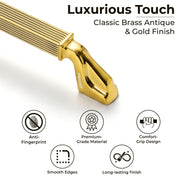 Plantex Aluminium Cabinet Handle/288mm Wardrobe Handle for Home/Cupboard Door Pull-Push Handles for Office - Pack of 1 (Brass Antique & Gold)