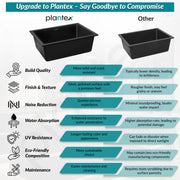 Plantex Quartz Sink for Kitchen/UV Protected Black Kitchen Sink/Granite Single Bowl Sinks/Undermount/Topmount (Black-24x18 Inches)