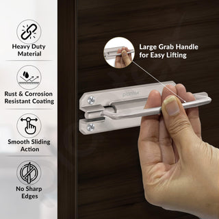 Plantex Door Stopper/5 Inch Baby Latch Kadi/Door Latch for Bathroom/Door Lock for Home/Office Doors - Pack of 2 (Matt)