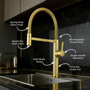 Plantex Solid Brass Kitchen Sink Mixer Tap | Hot & Cold Water Single Lever With 360Ãƒâ€šÃ‚Â° Swivel Spout | Gold (8982)
