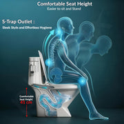 Plantex Commode for Toilet/Rimless Ceramic One Piece Western Toilet/Commode with Soft Closing Toilet Seat - S Trap Outlet (White)