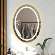 Plantex LED Bathroom Mirror with 3 Tone/Designer Mirror for Living Room/Bedroom/Dressing Room - Oval Shape Wall-Mounted (18 x 24 Inch)