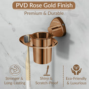 Plantex J4 Stainless Steel Toothbrush Holder for Bathroom/Toothbrush Stand for Bathroom/Tumbler Holder/Bathroom Accessories (PVD Rose Gold Finish) Angel