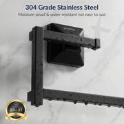 Plantex 304 Grade Stainless Steel Napkin Holder for Washbasin/Towel Hanger for Kitchen/Towel Holder/Bathroom Accessories - Squaro (Black)