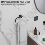 Plantex 304 Grade Stainless Steel Napkin Holder for Wash Basin Hand Towel Holder/Hanger Bathroom Accessories - Splash (Black)