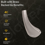 Plantex Smero Pure Brass Made Hooks for Hanging Clothes/Towel Hanger For Bathroom/Robe Hook/Hanger for Living Room - Effect (Satin Matt)