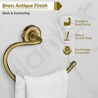 Plantex 304 Grade Stainless Steel Round Towel Holder for Washbasin/Bathroom/Towel Ring/Napkin Ring for Kitchen/Bathroom Accessories - Daizy (Antique)