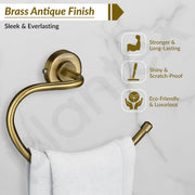Plantex 304 Grade Stainless Steel Round Towel Holder for Washbasin/Bathroom/Towel Ring/Napkin Ring for Kitchen/Bathroom Accessories - Daizy (Antique)