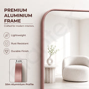 Plantex Aluminium Frame Mirror for Bathroom/Wall Mount Square Mirror for Bedroom/Dressing Room/Living Room/Entryway - (Rose Gold, 20x28 Inch)