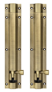 Plantex Stainless Steel 8 inch Tower Bolt/Tower Bolt for Home,Offices Doors and Windows/Tower Bolt for Main Door/Door Latch/Kundi/Chitakini/Door Latch for Windows (Brass Antique, Pack of 2)