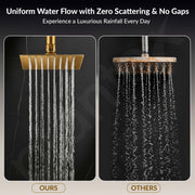 Plantex Stainless Steel Overhead Shower 6 x 6 inch with Water-Saving Technology/High pressure Rain Shower Head without Arm/Bathroom Shower -(Ultra Slim-PVD Gold)