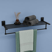 Plantex 304 Grade Stainless Steel Towel Rack For Bathroom/Towel Rod/Stand/Bathroom Accessories - 24 inch (Matt Black)