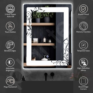 Plantex Mirror with Light with 3 Tone/Designer Mirror for Living Room/Bedroom/Dressing Room - Rectangle Shape (18 X 24 Inch)